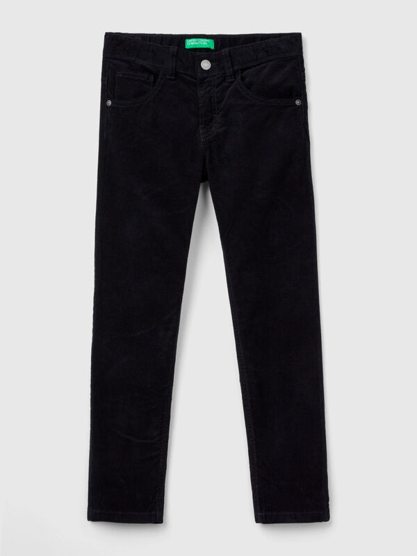 stretch trousers Benetton - fit corduroy Black | Slim