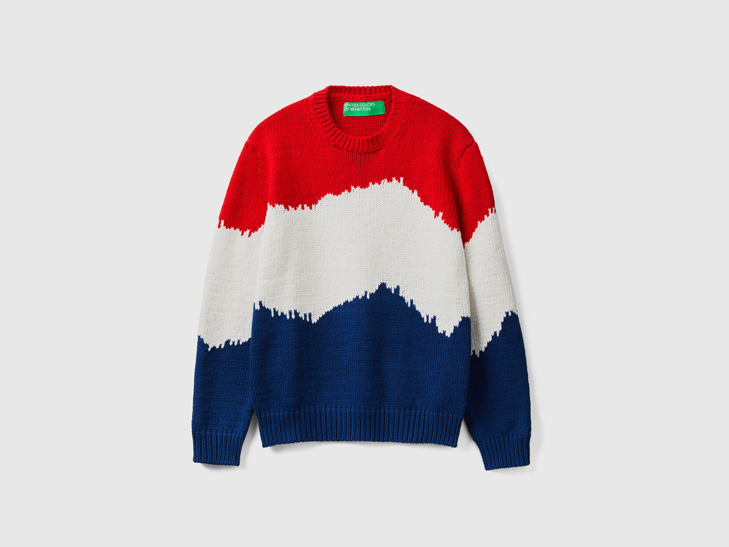 Color block sweater Red Benetton