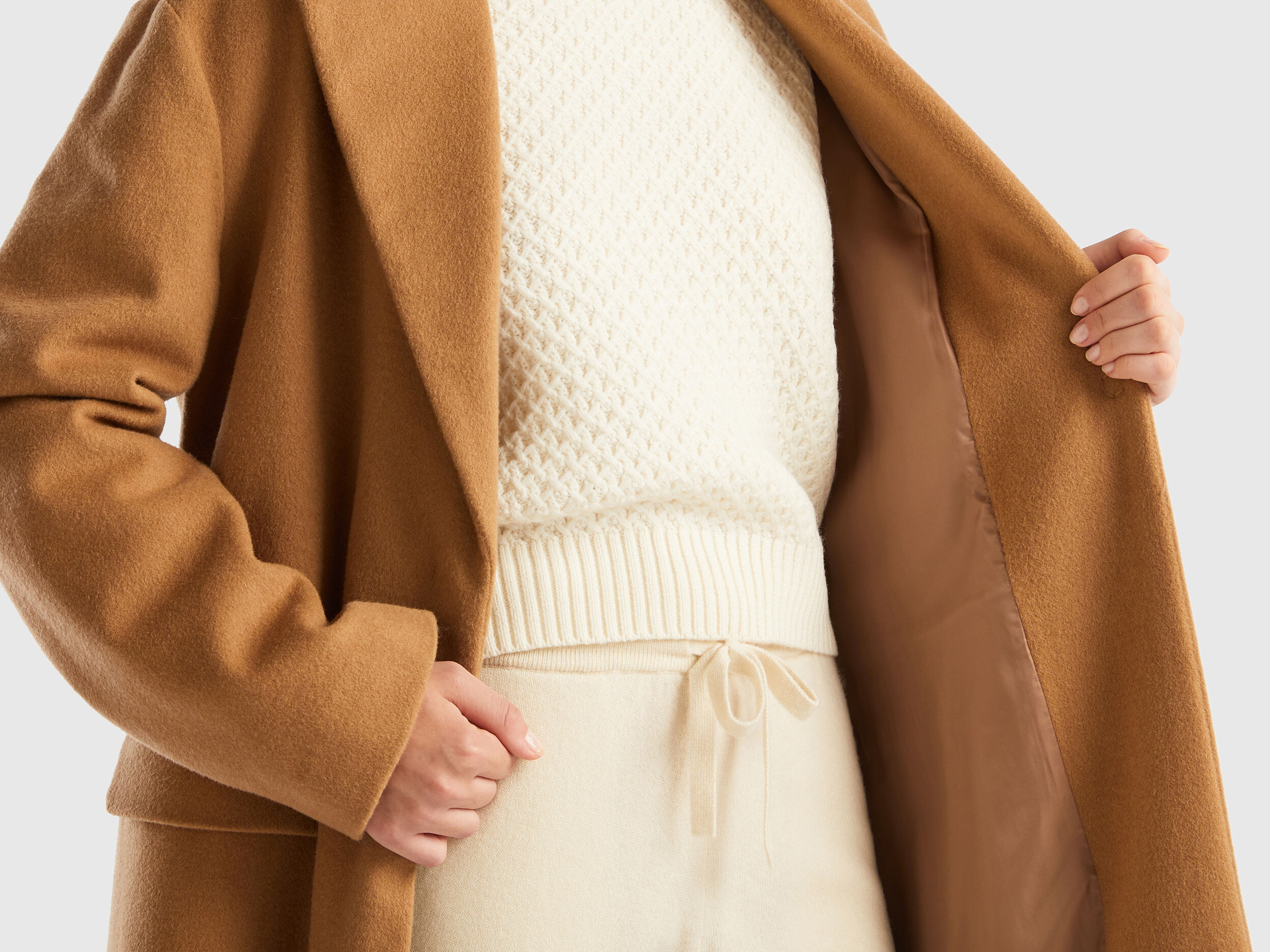Camel coat benetton discount