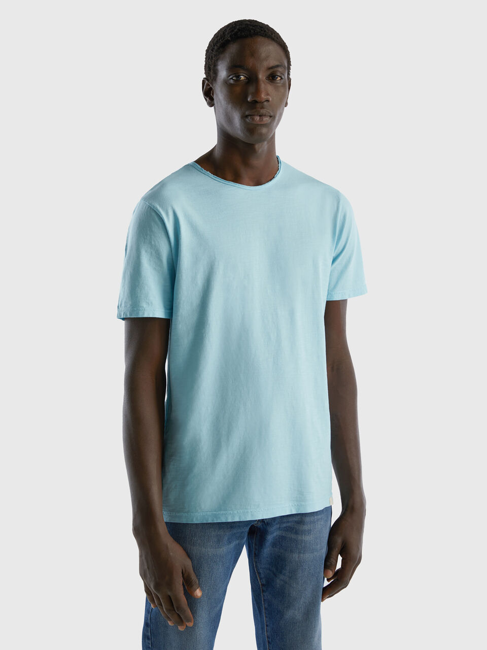 Turquoise t-shirt in cotton - Turquoise Benetton