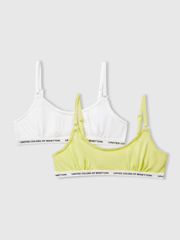 Two bras in stretch cotton Junior Girl