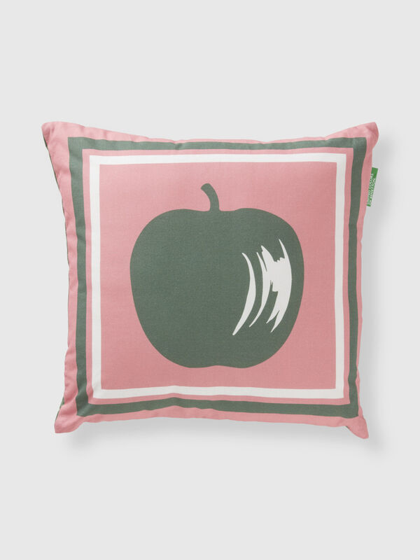 Pillow with green apple print