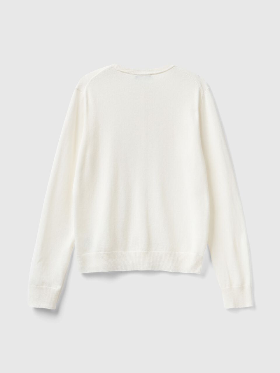 White turtleneck sweater in cashmere and wool blend