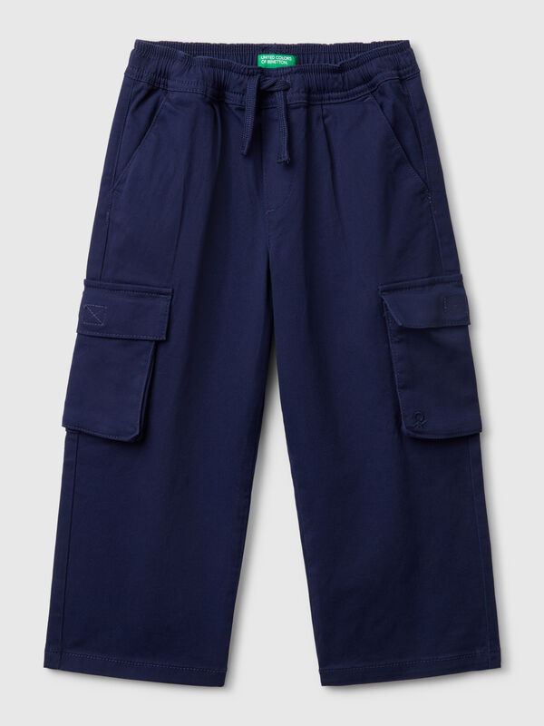 Stretch cotton cargo trousers Junior Boy