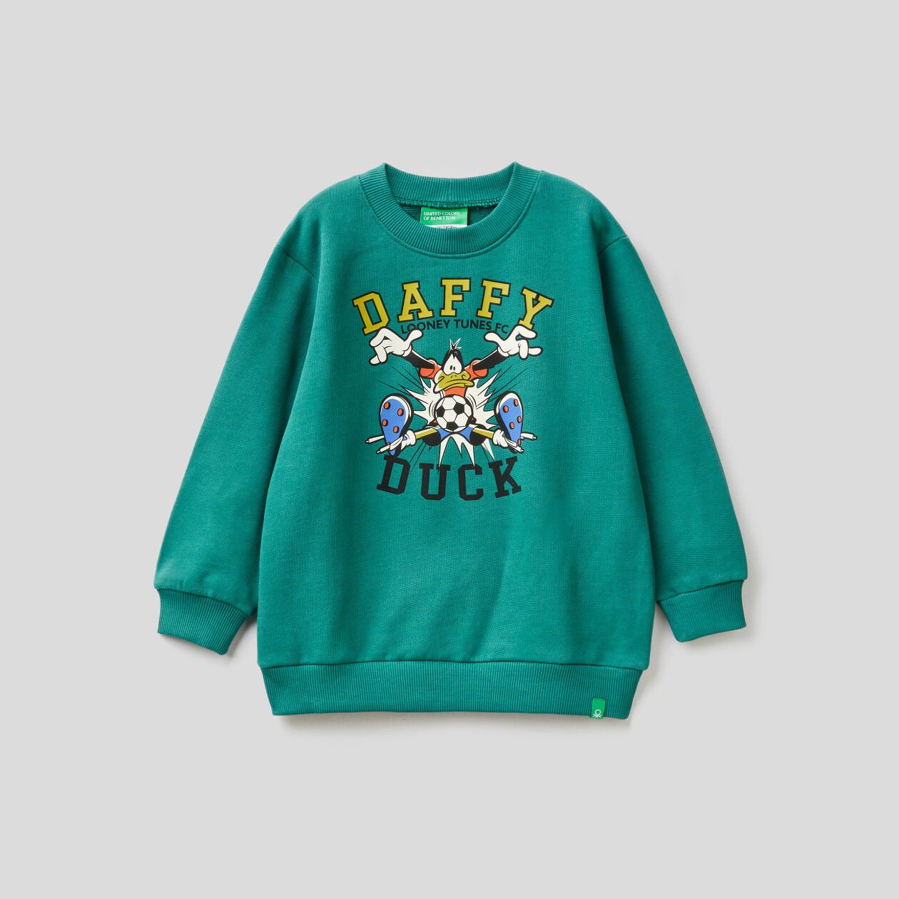 100 cotton Looney Tunes sweatshirt Green Benetton