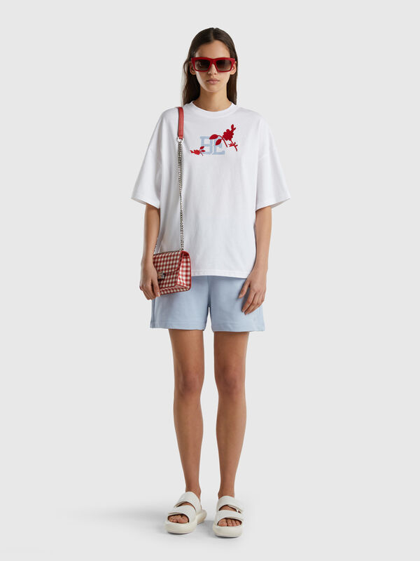 "BE" t-shirt with print and embroidery Women