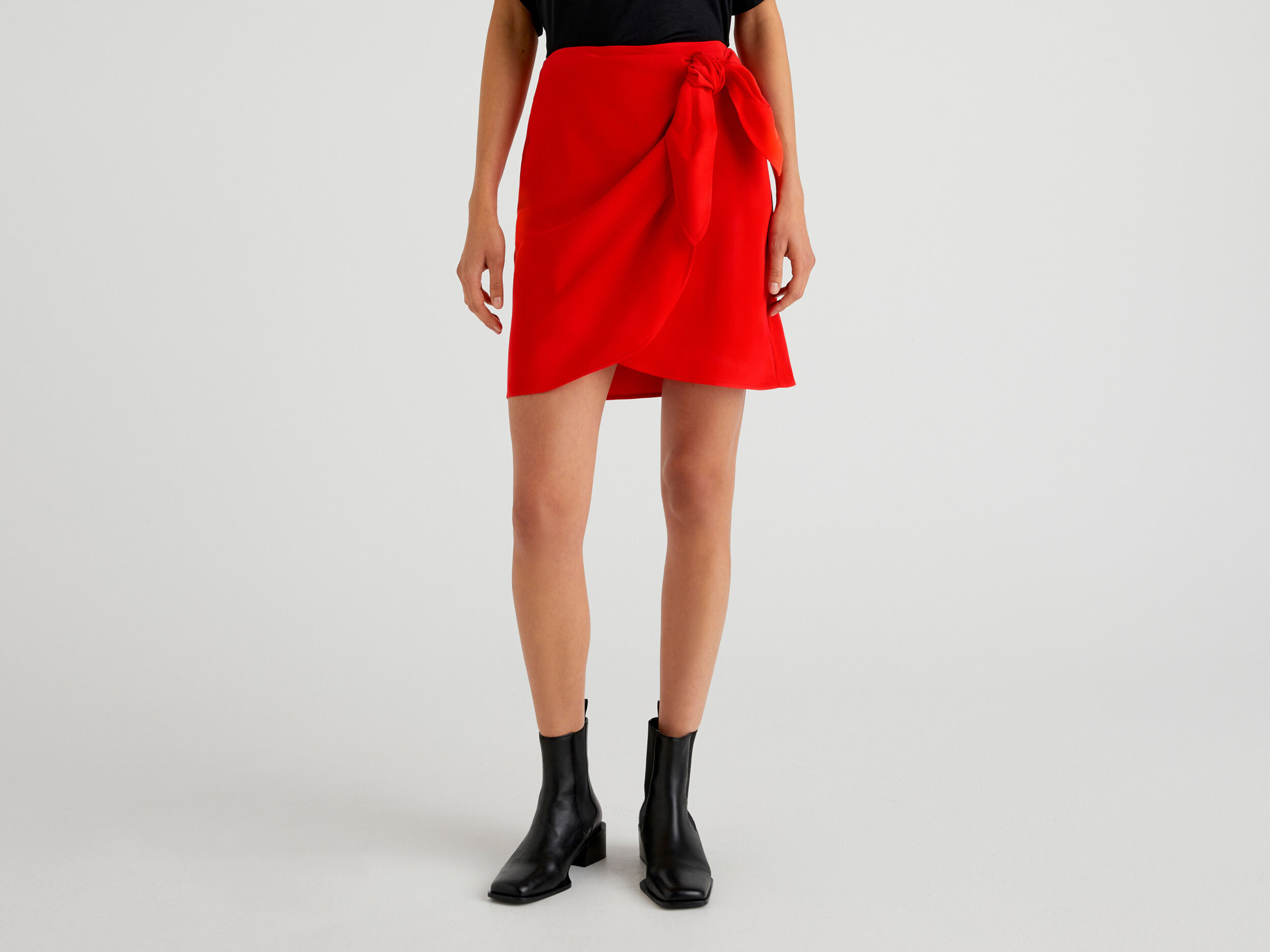 Flowy wrap mini skirt shop