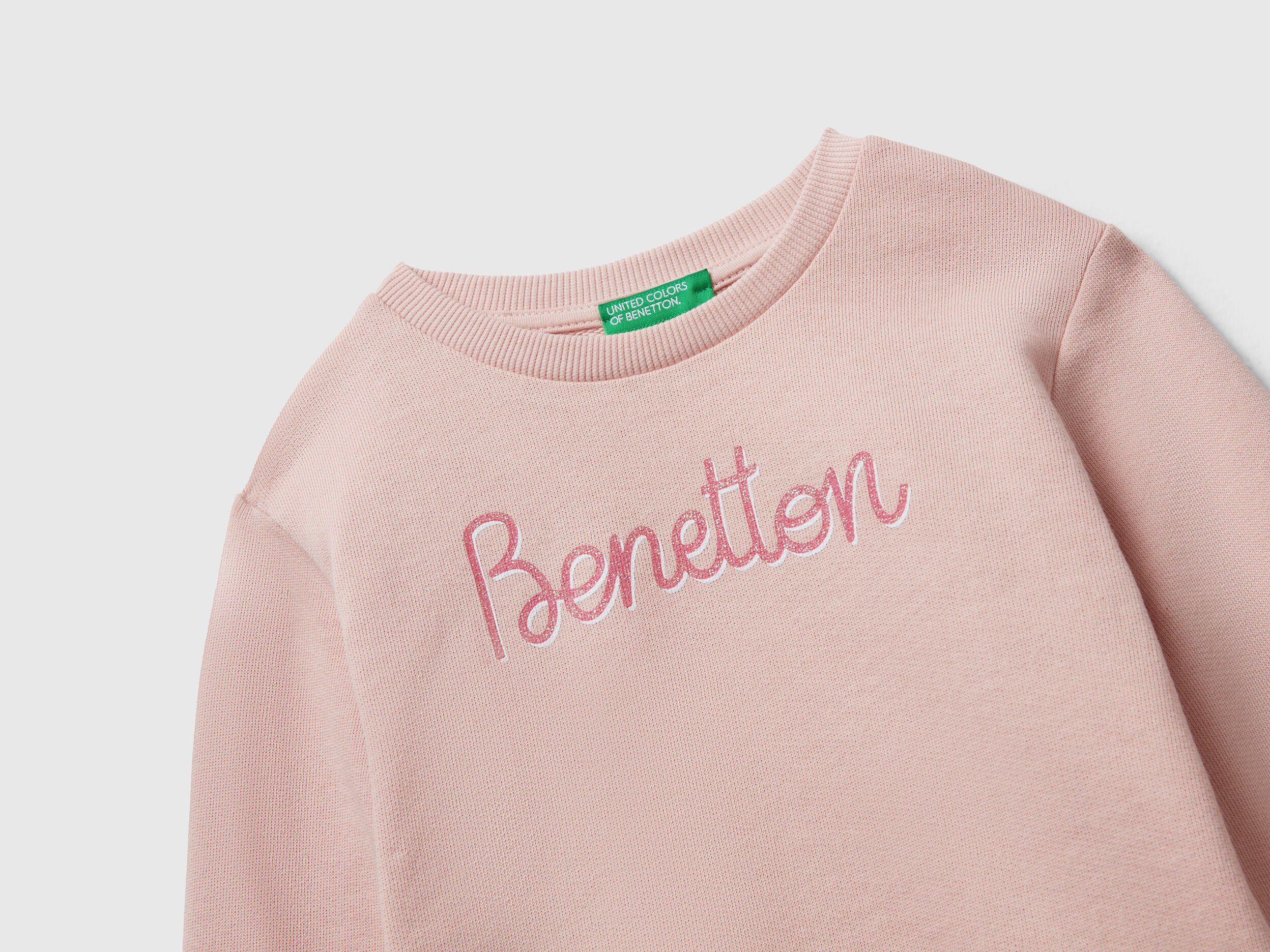 新品 Repetto トレーナー カットソー ピンク Sweatshirt with glittery print - Soft Pink | Benetton
