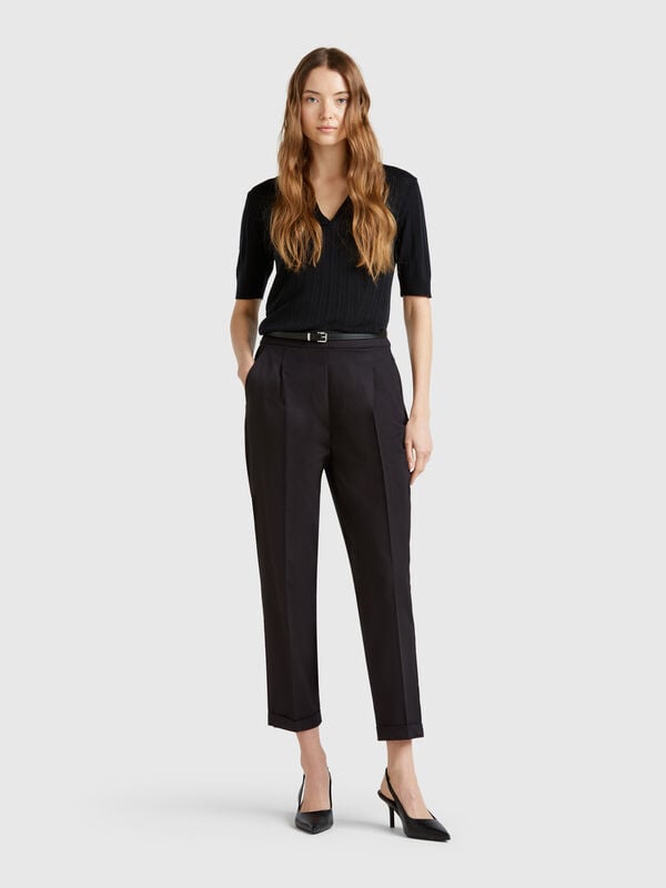 Stretch cotton trousers Women
