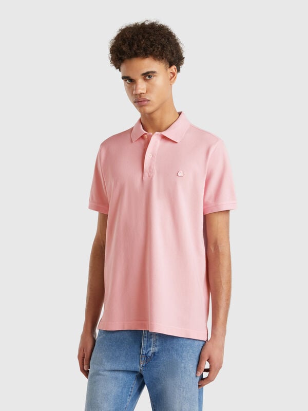 Pink regular fit polo Men