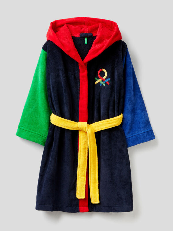 Color block robe in cotton Junior Boy