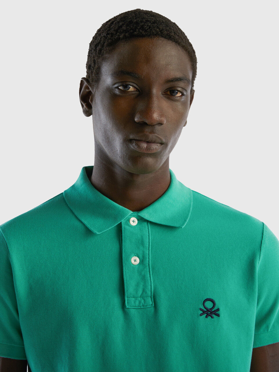 Green slim fit polo