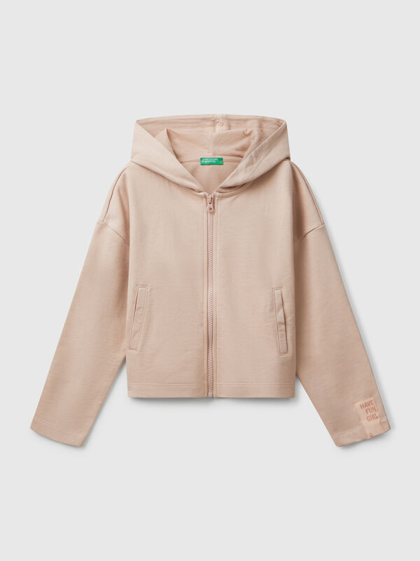 Sudadera con capucha y cremallera Niña