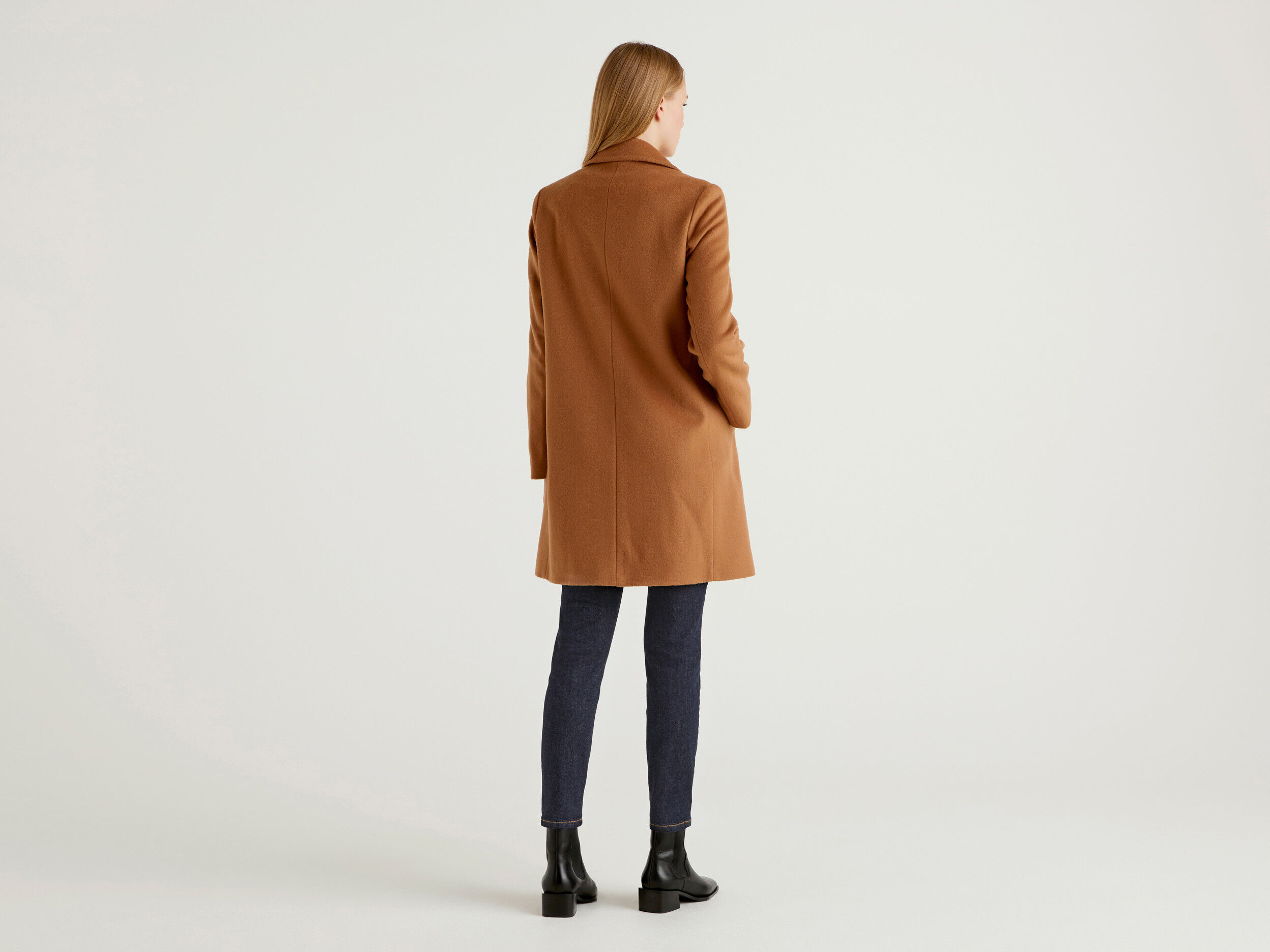 Camel top coat benetton