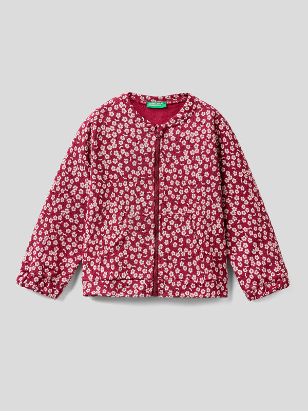 Pattern print sweatshirt with zip Junior Girl
