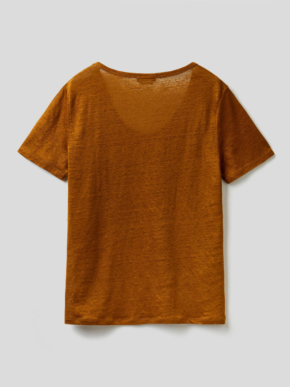 Crew neck t-shirt in pure linen image number 2