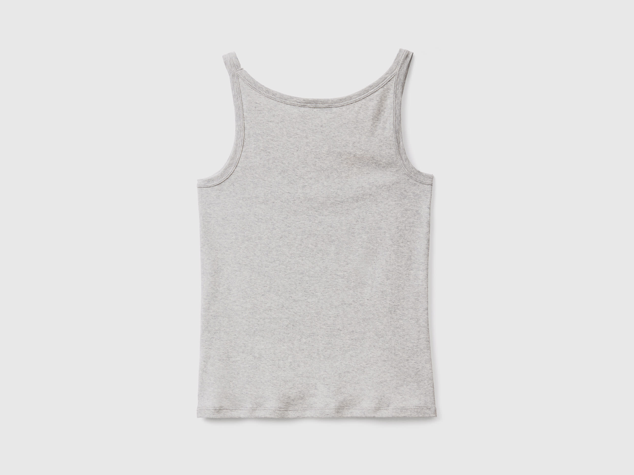 Light gray pure cotton tank top - Light Gray | Benetton