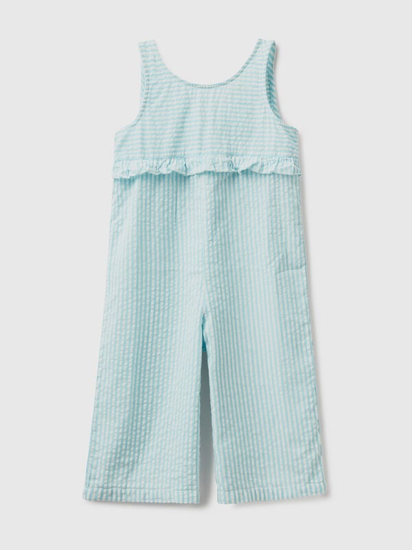 Striped jumpsuit with ruffles Junior Girl