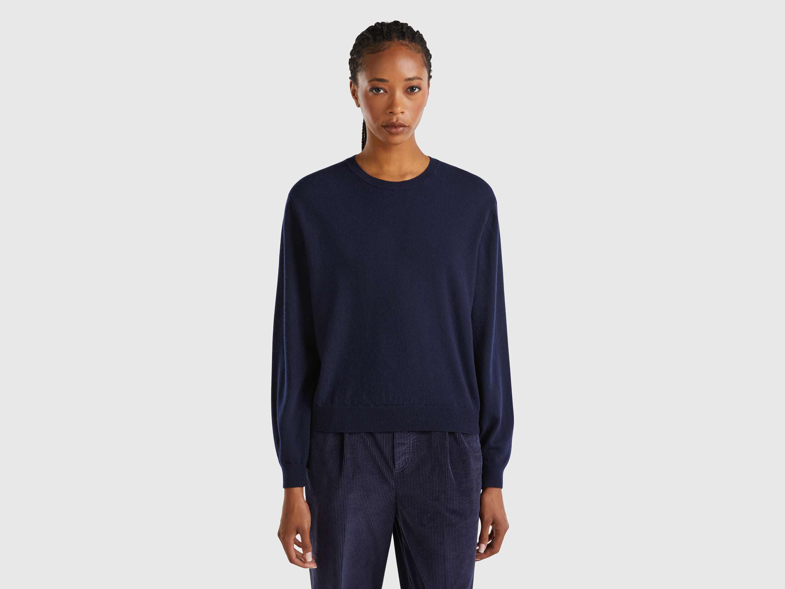 Crew Neck Merino Wool Sweaters Women 2024 Benetton
