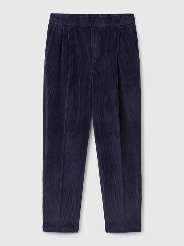 Pantalones chinos de terciopelo con cintura elástica Pantalones chinos de terciopelo con cintura elástica Mujer