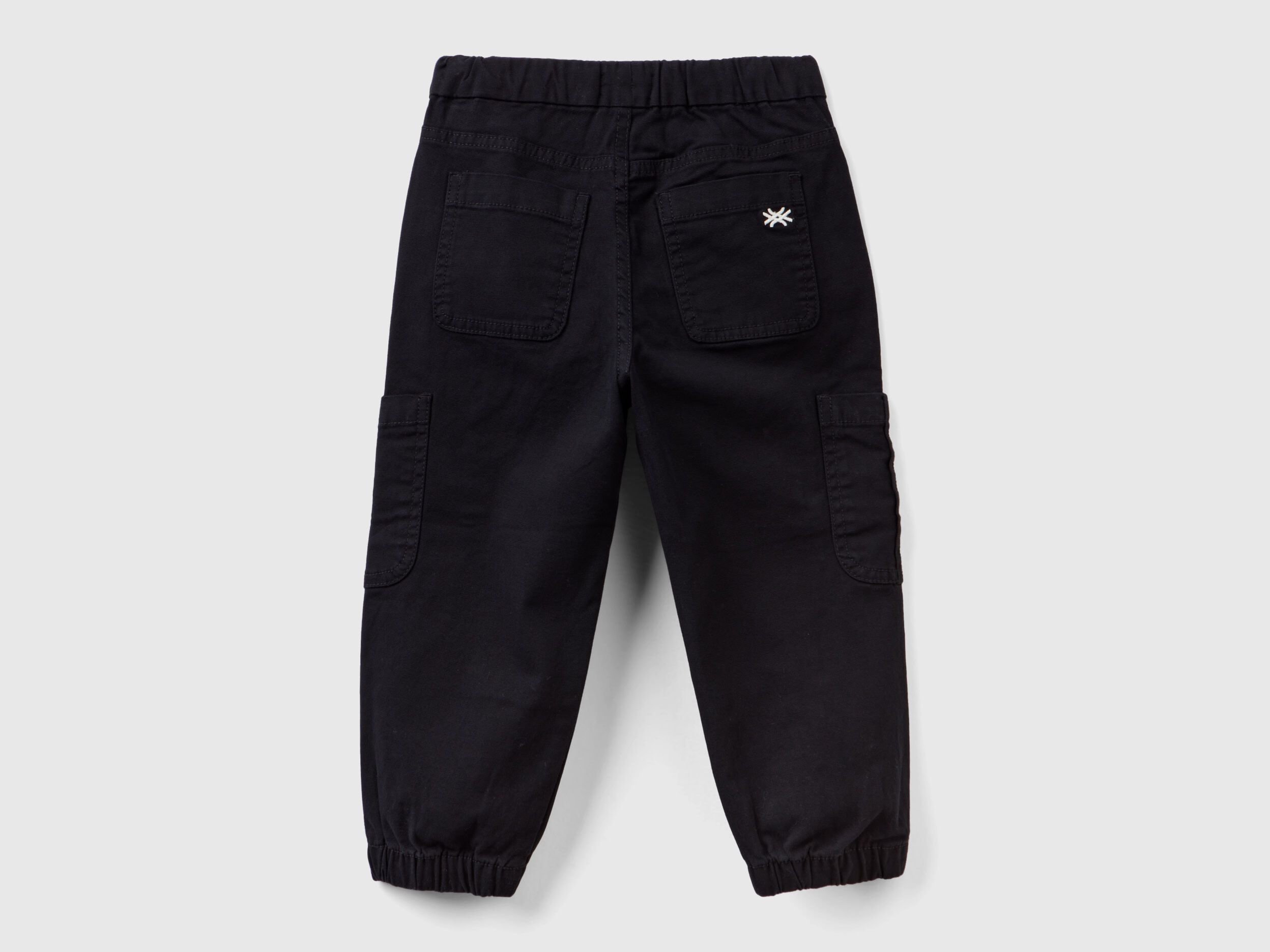 Cargo joggers in stretch cotton Black Benetton