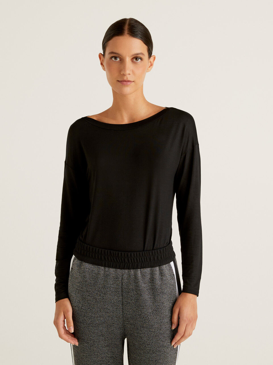 Benetton camisetas manga online larga mujer