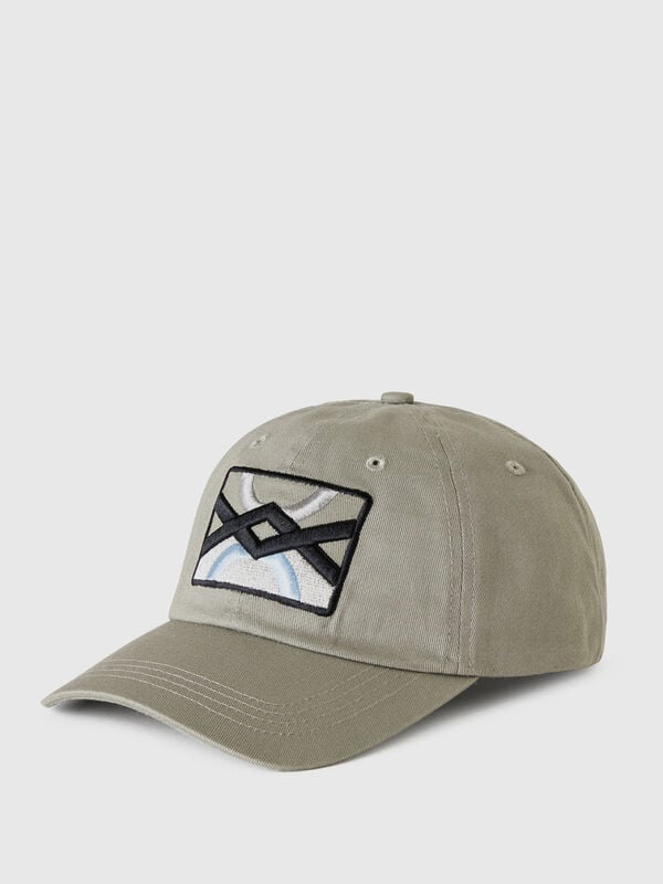 Gray cap with logo patch
