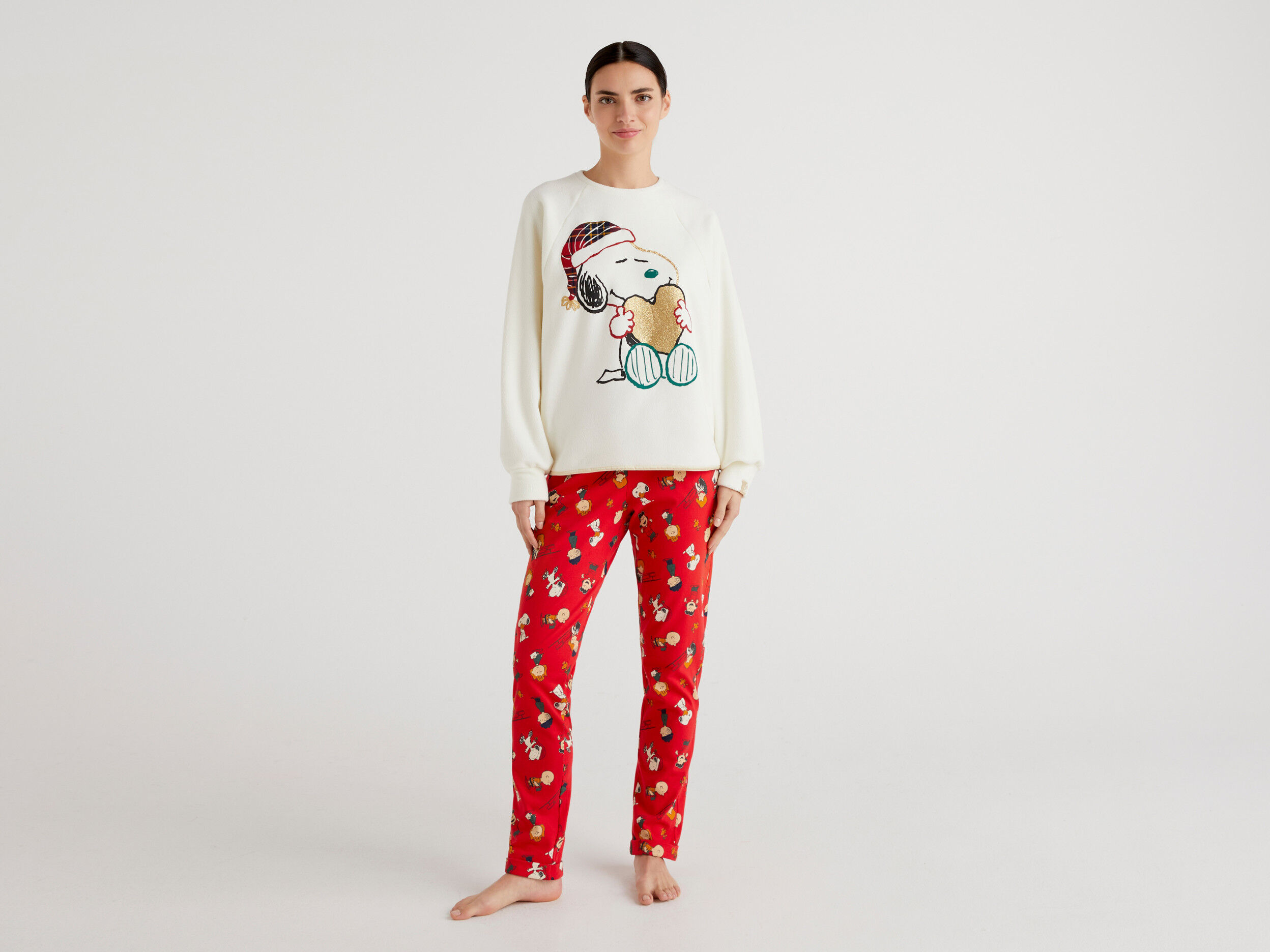 Snoopy Christmas sweater in fleece Vanilla Benetton