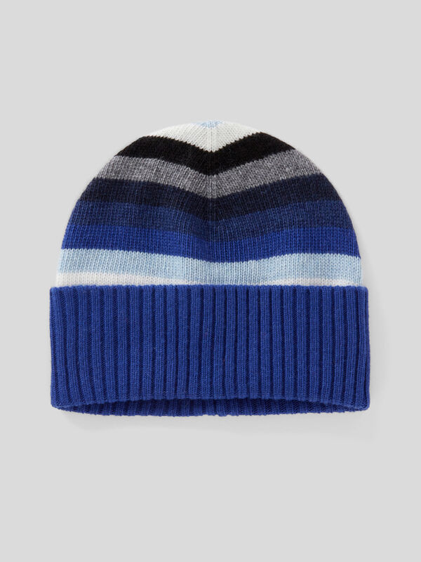 Striped hat in recycled wool blend Junior Boy