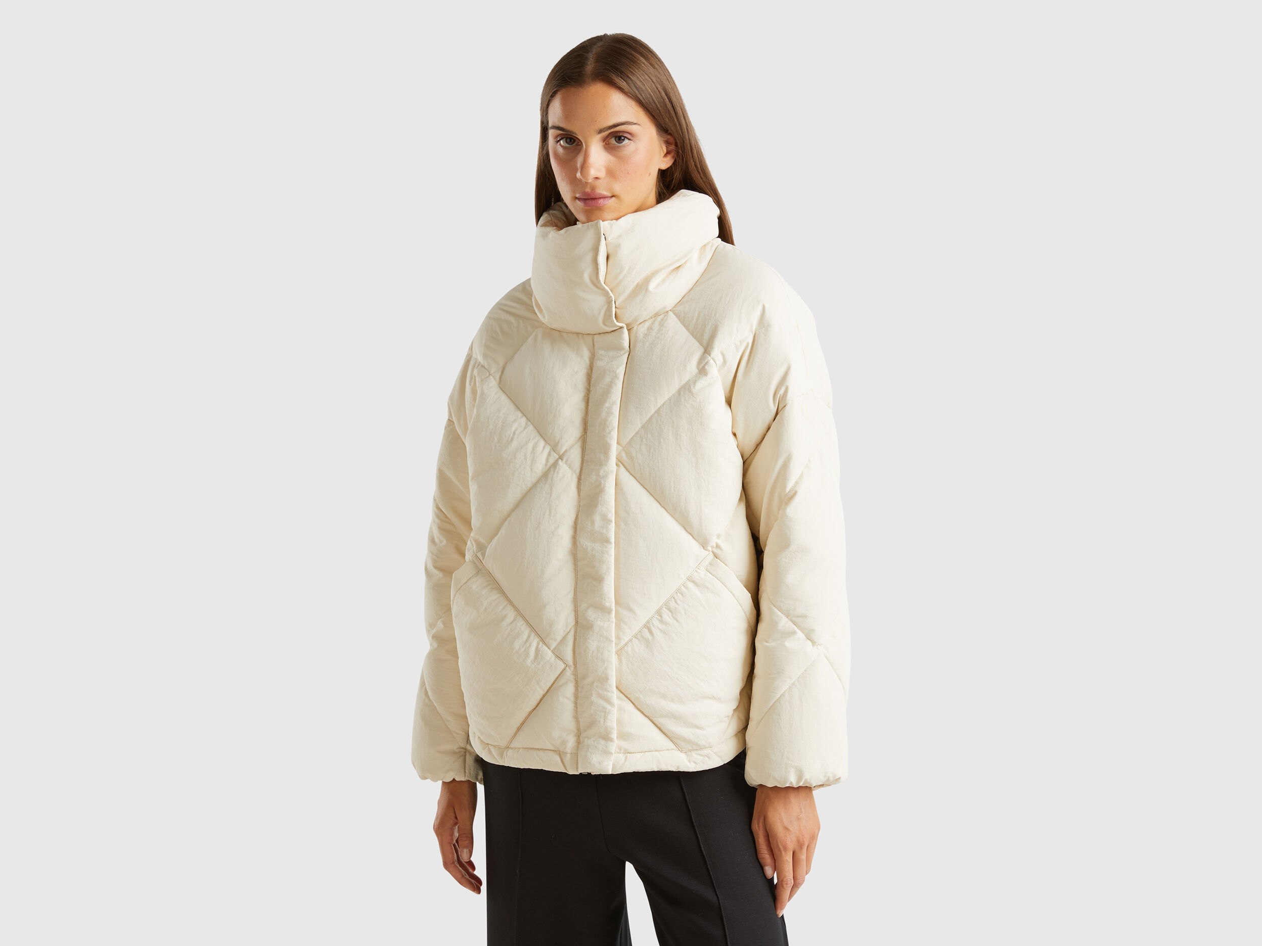 Benetton ladies puffer coats cheap