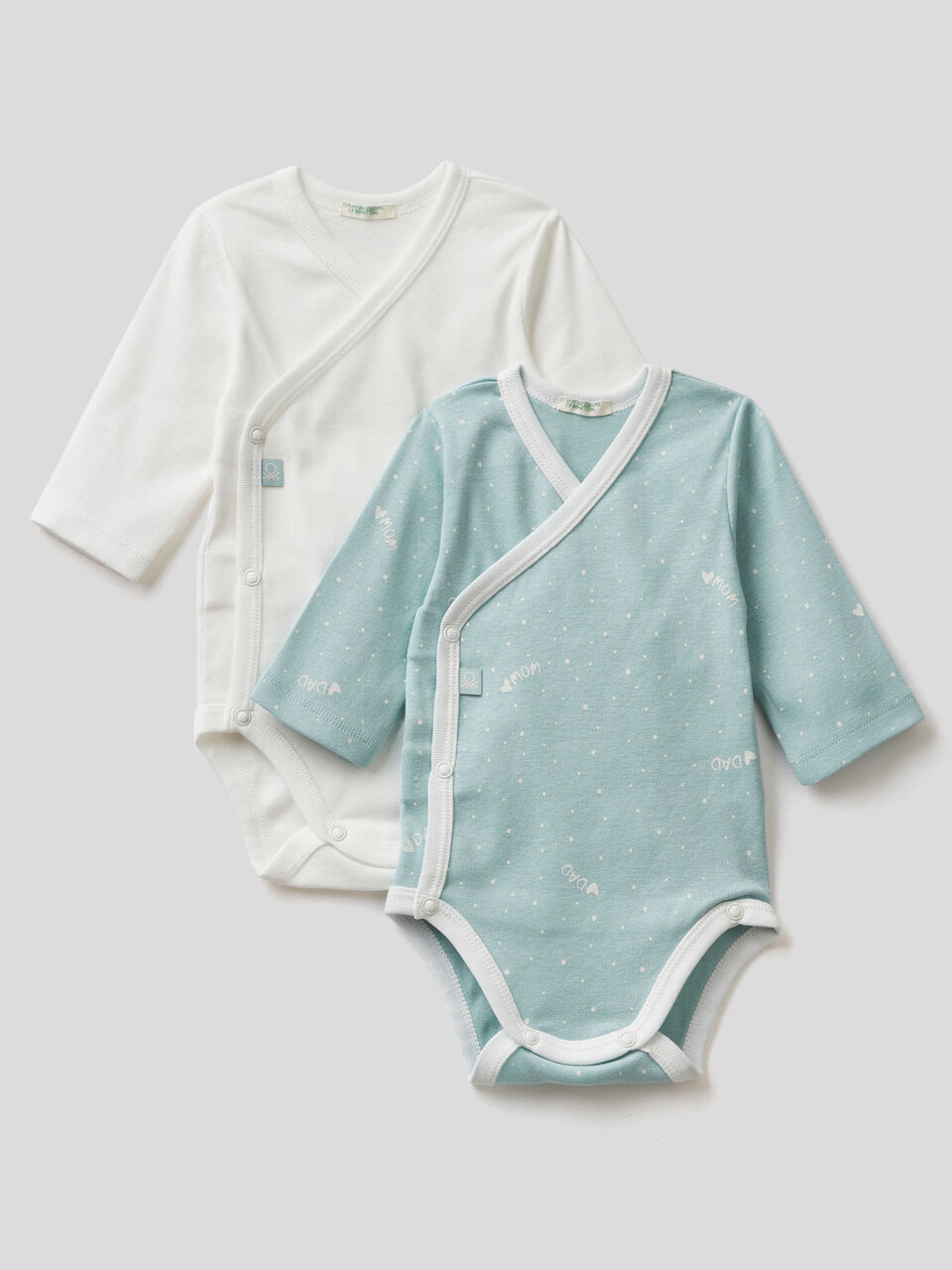 Two long sleeve bodysuits in organic cotton image number 1