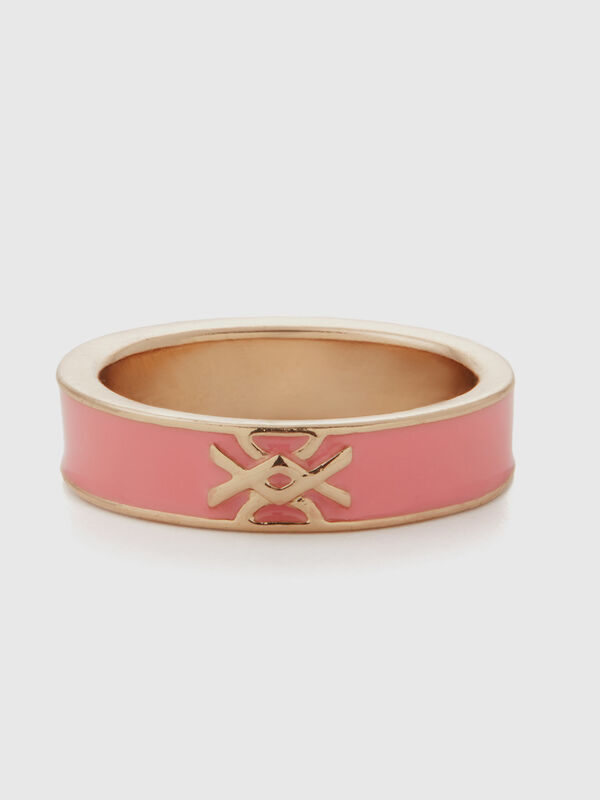 Pink band ring with logo Women