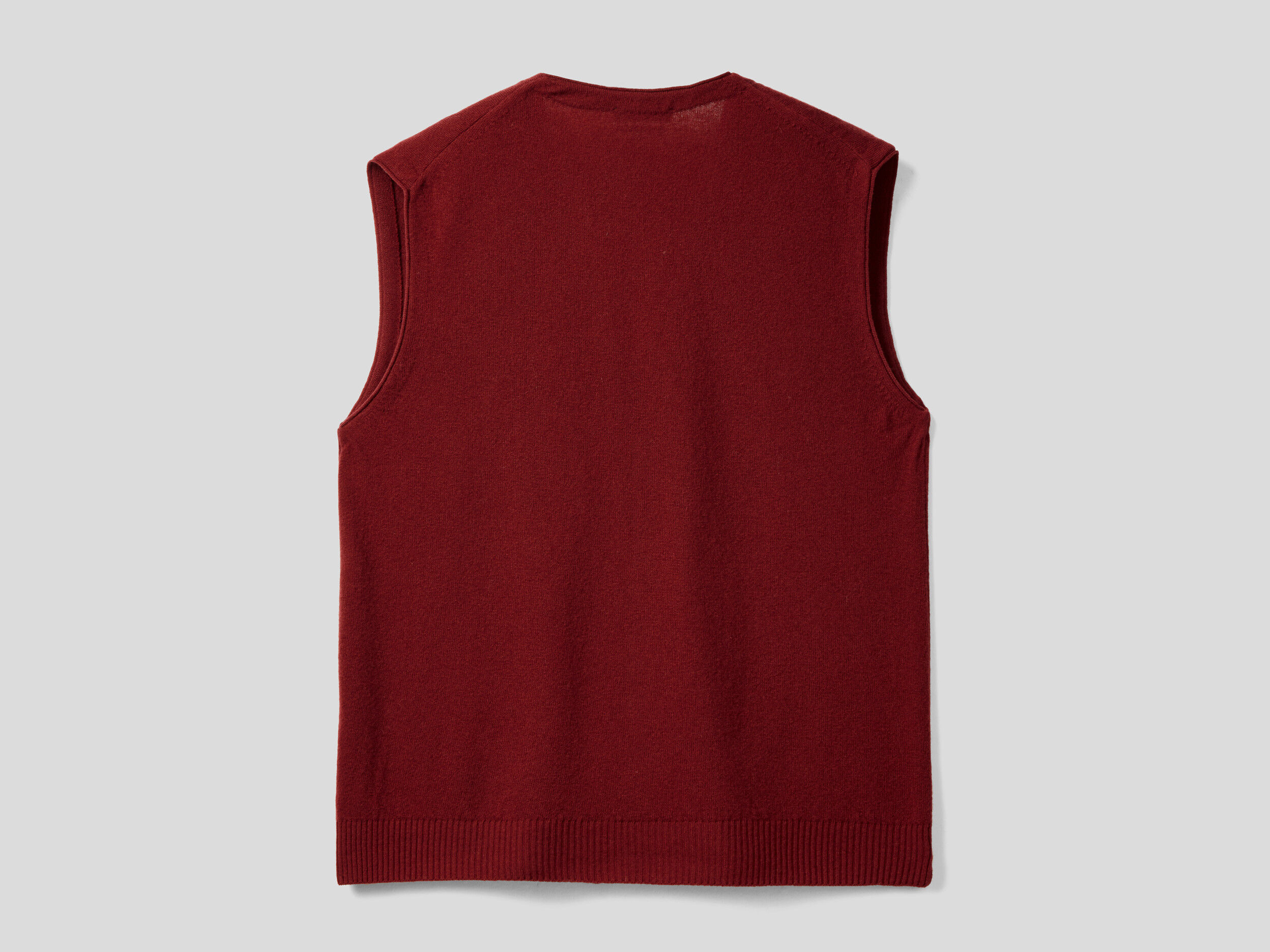 Vest in 100 Merino wool with buttons Burgundy Benetton
