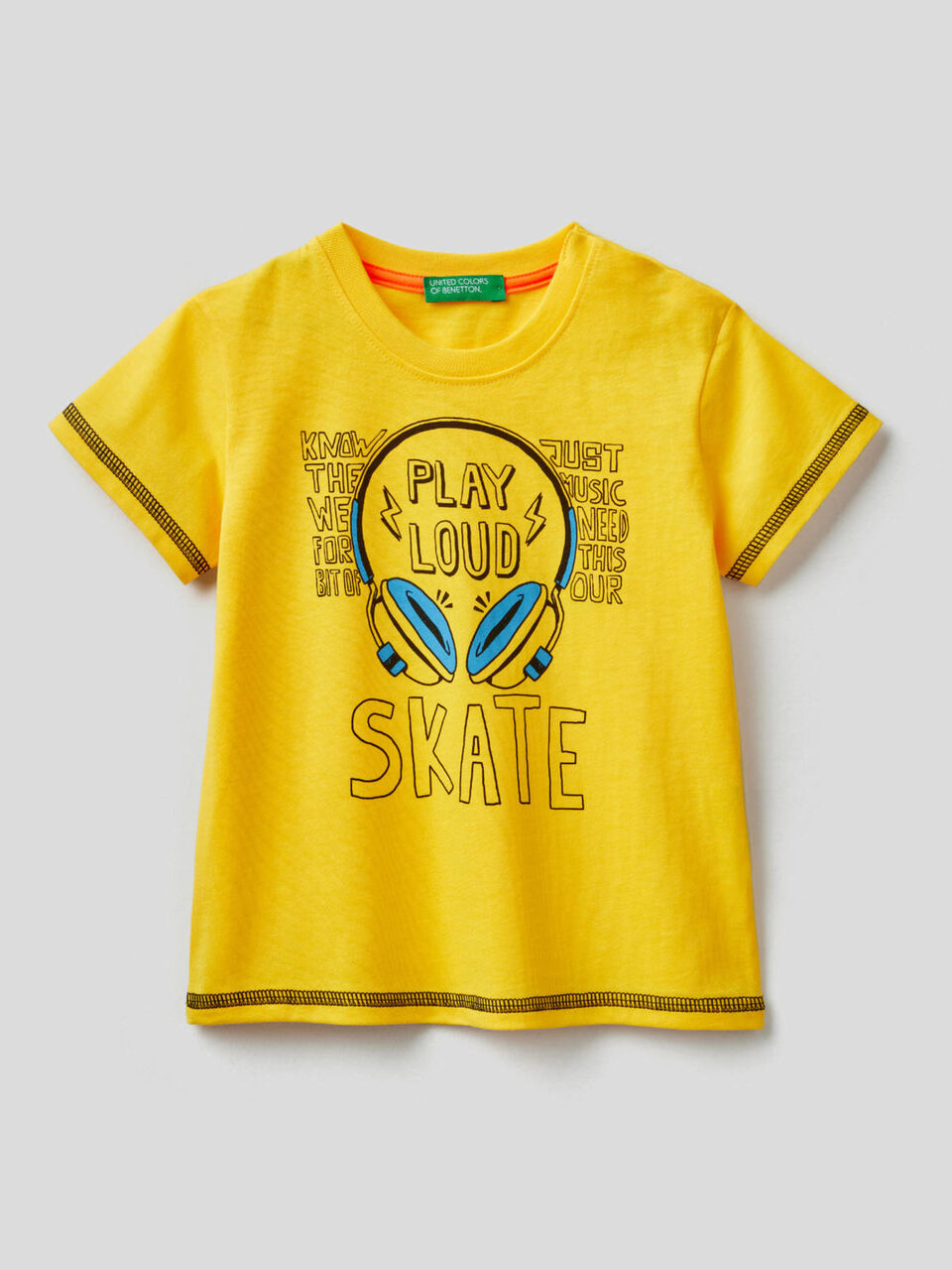 Cotton t-shirt with skateboard print image number null