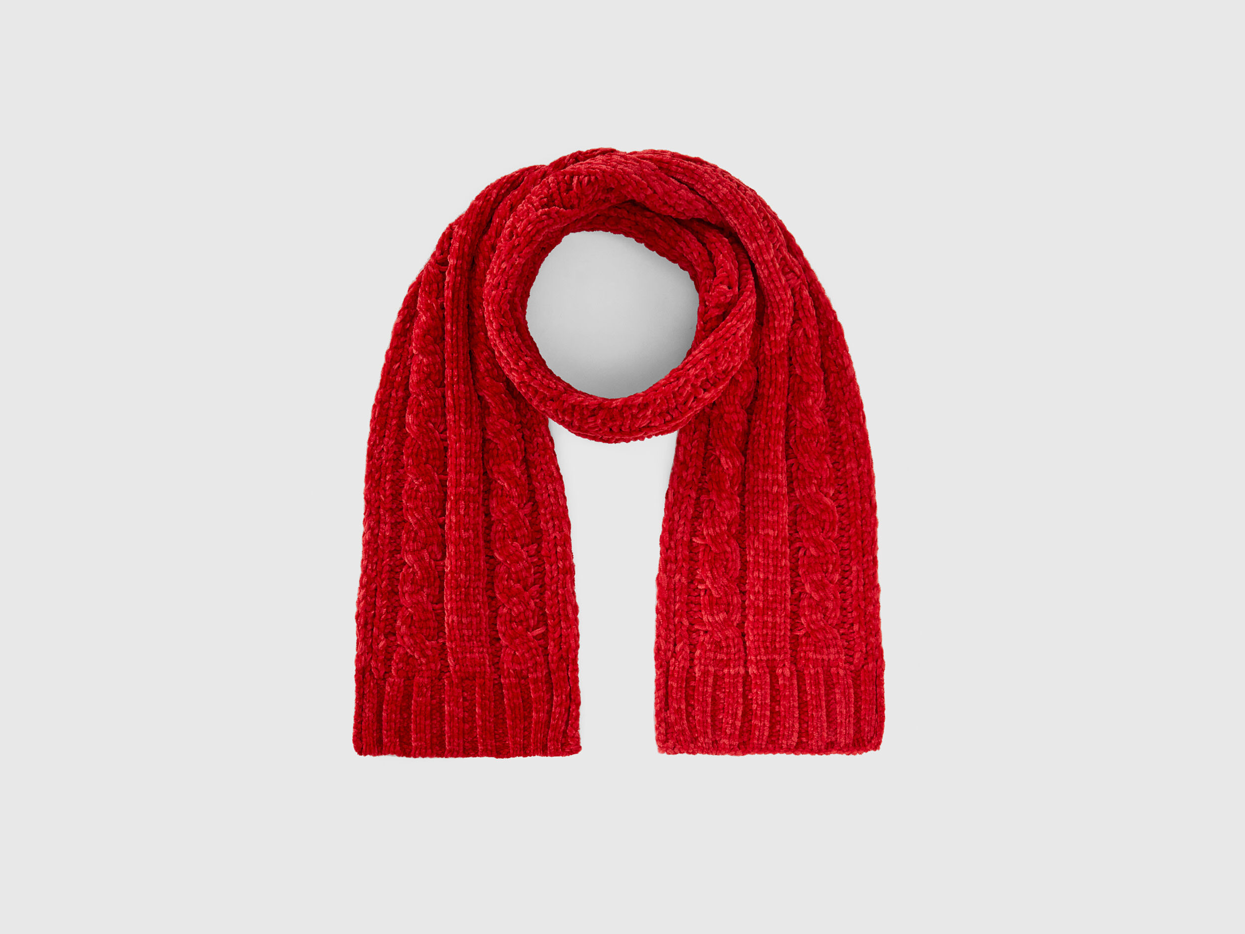 Red knit scarf store