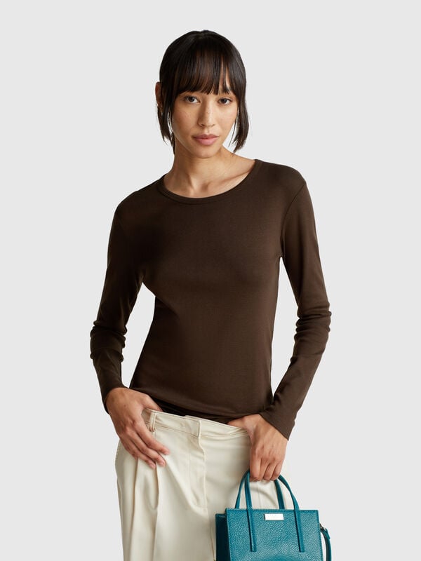 Camiseta de manga larga 100% algodón Mujer