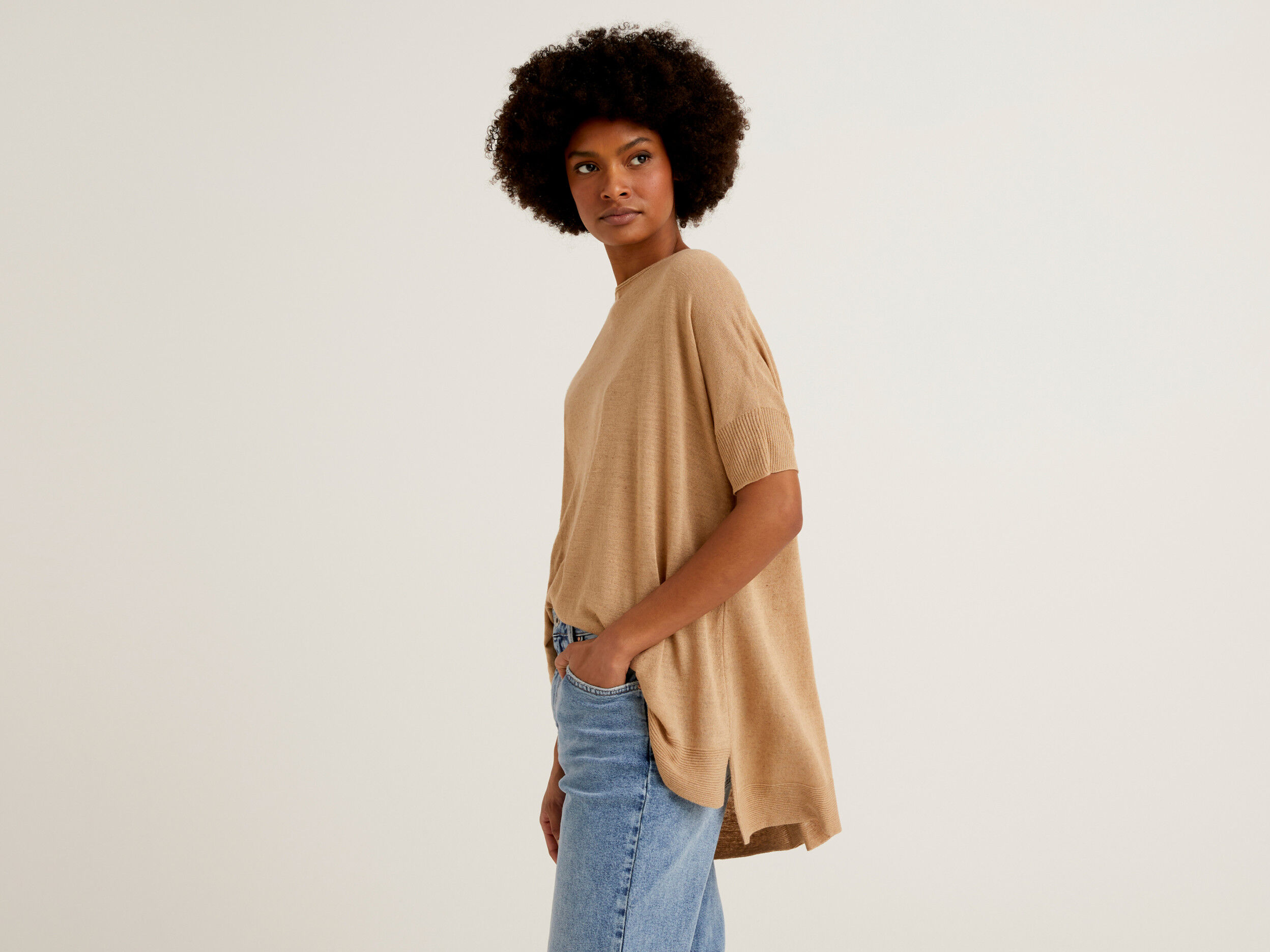 Oversized short on sale sleeve sweater