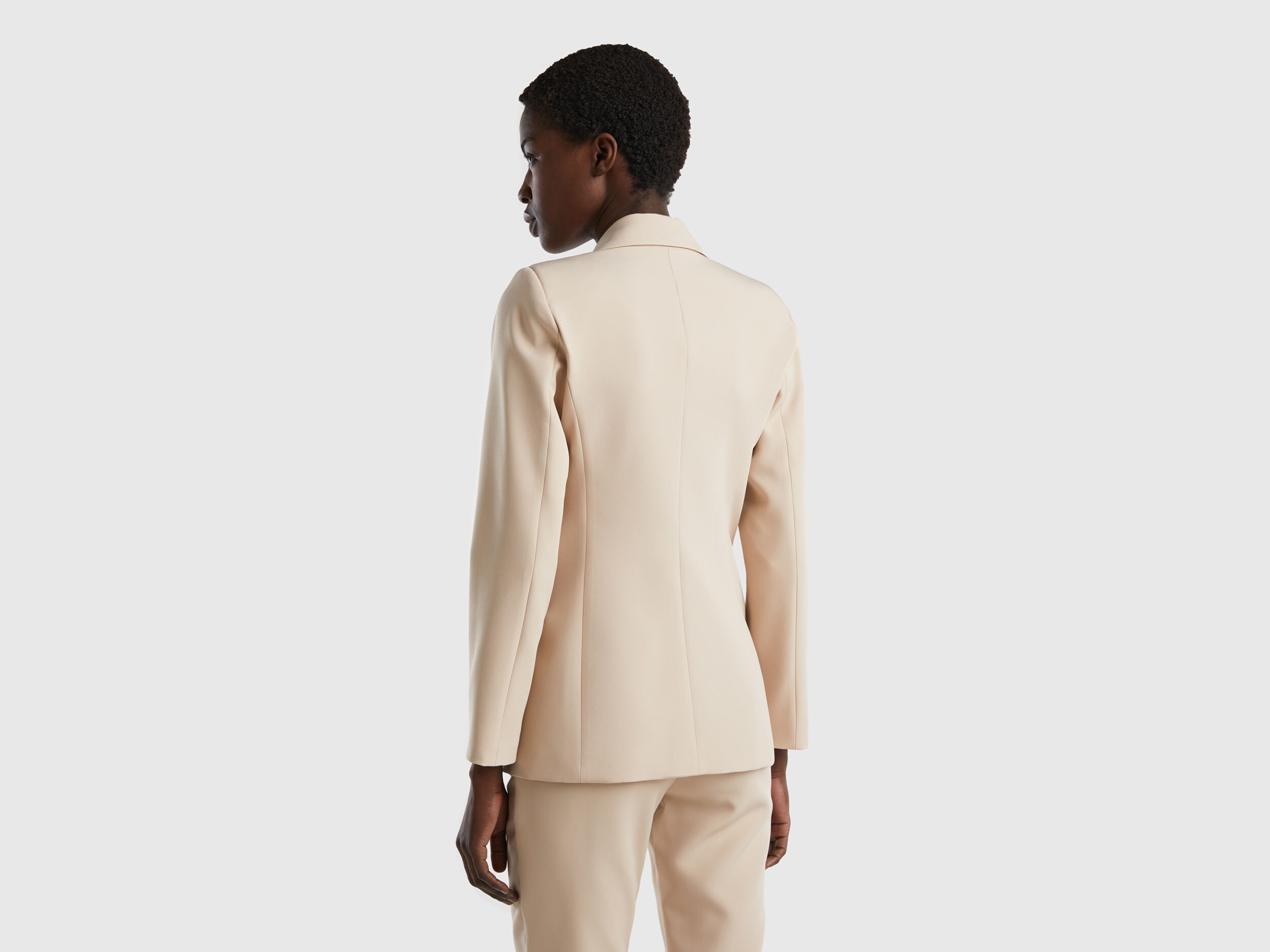 Double breasted blazer Beige Benetton