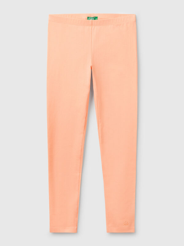 Leggings in stretch cotton with logo Junior Girl