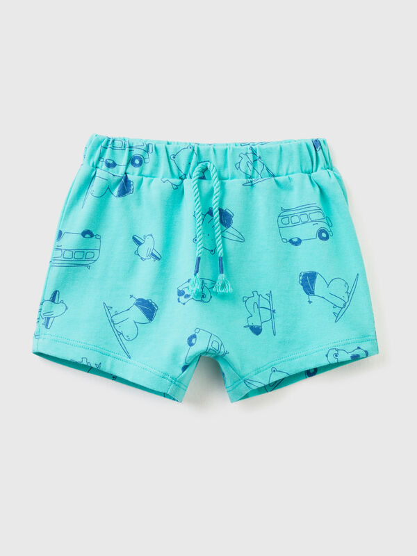 Patterned shorts in pure cotton New Born (0-18 months)