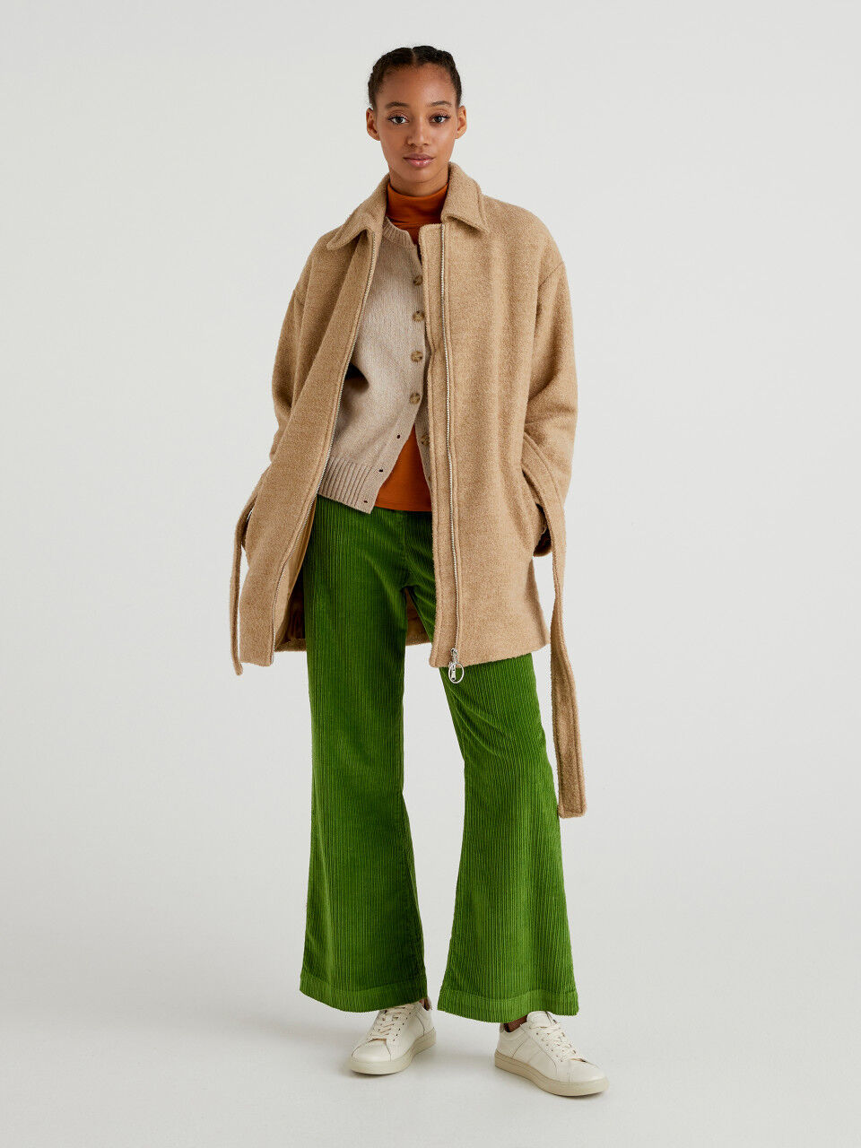 Green wool womens coat clearance