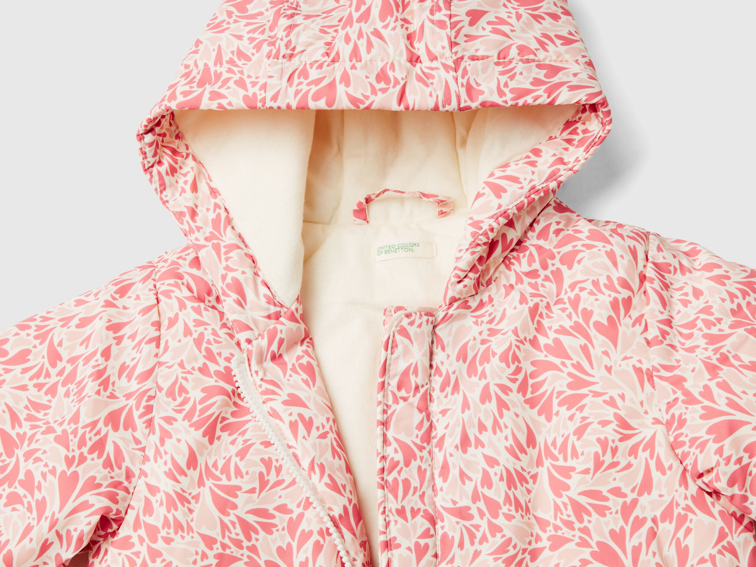 Rain Defender patterned jacket Pink Benetton