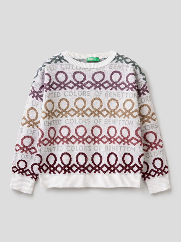 Tricot sweater with logo Junior Girl