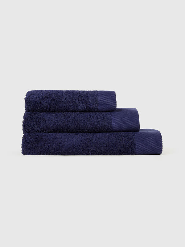 Juego de toallas azul oscuro de 100 % algodón
