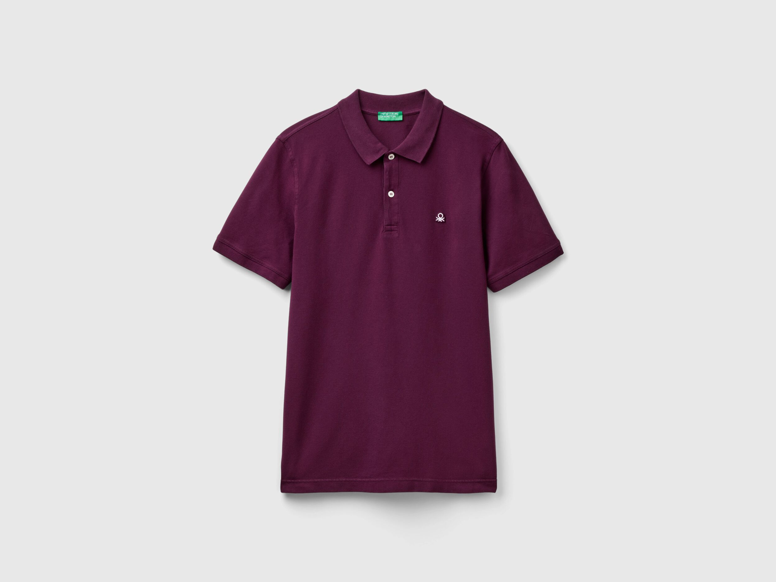 Dark purple slim fit polo Dark Mauve Benetton