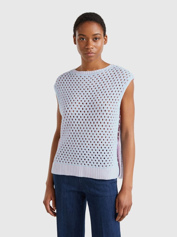 Chaleco perforado over-fit Mujer