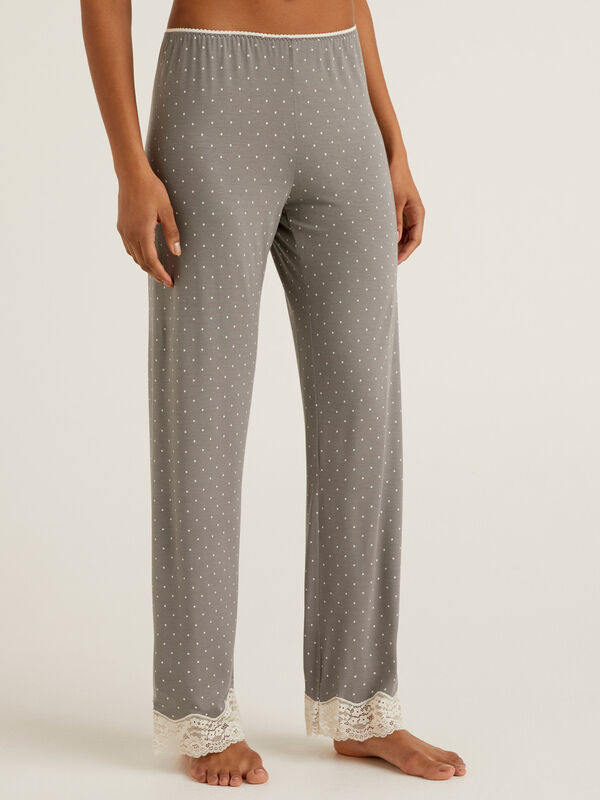 3/4 polka dot trousers in sustainable viscose Women