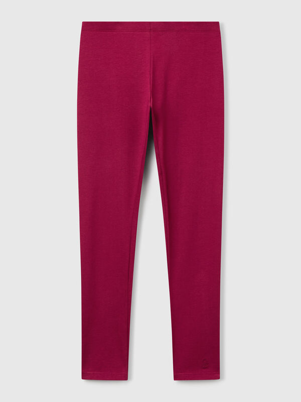 Leggings de algodón elástico con logotipo Niña
