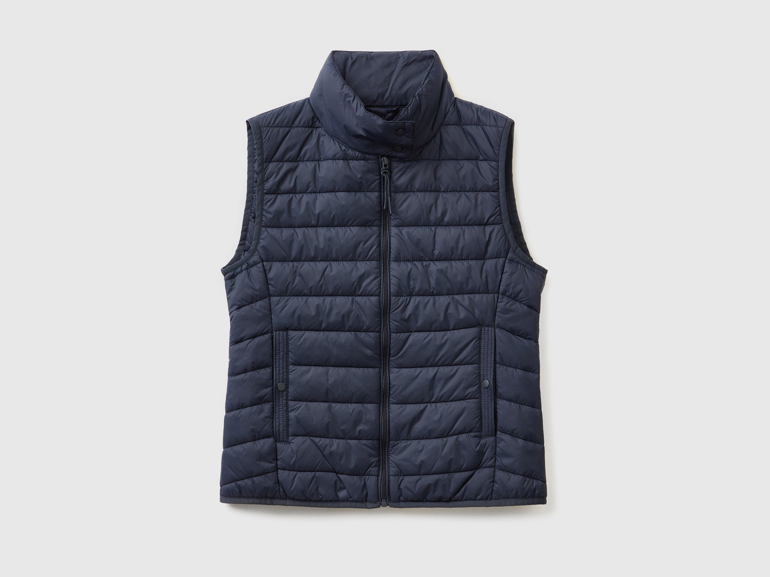 Sleeveless puffer jacket with recycled wadding - Dark Blue Sleeveless puffer jacket with recycled wadding - Dark Blue
