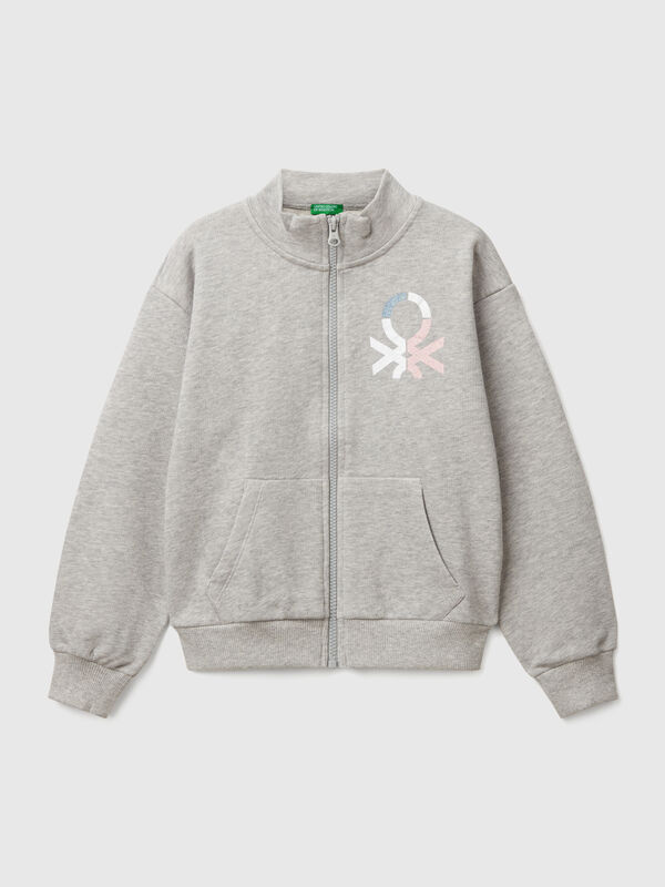 Sudadera con cremallera y cuello alto Niña